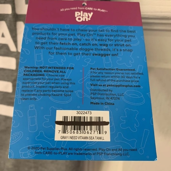 Summer Dog Pet Shirt-Large, Gray Tank Sea - Picture 3 of 5